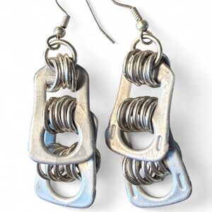 Upcycled Silver Soda Can Tab Earrings
